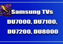 Televizory Samsung: DU7000, DU7100, DU7200, DU8000, DU8500, DU9000 a jejich verze v Evropě